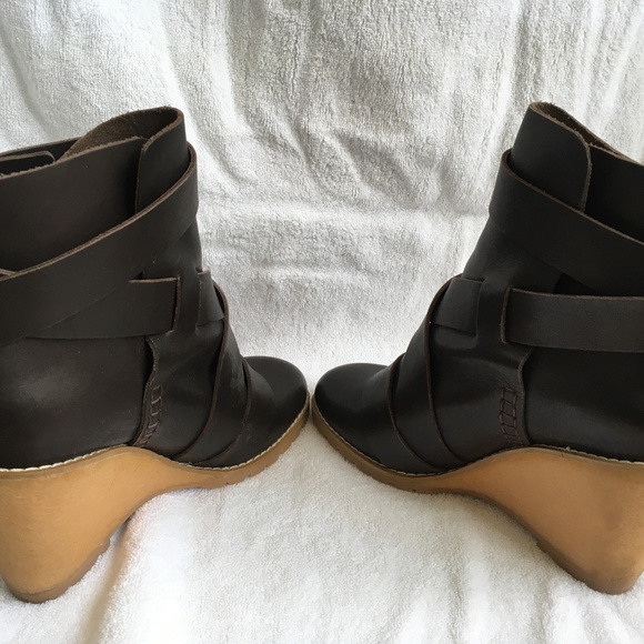 See by Chloe Alexa Cross Hatch Wedge Boots 38.5 - Picture 3 of 9